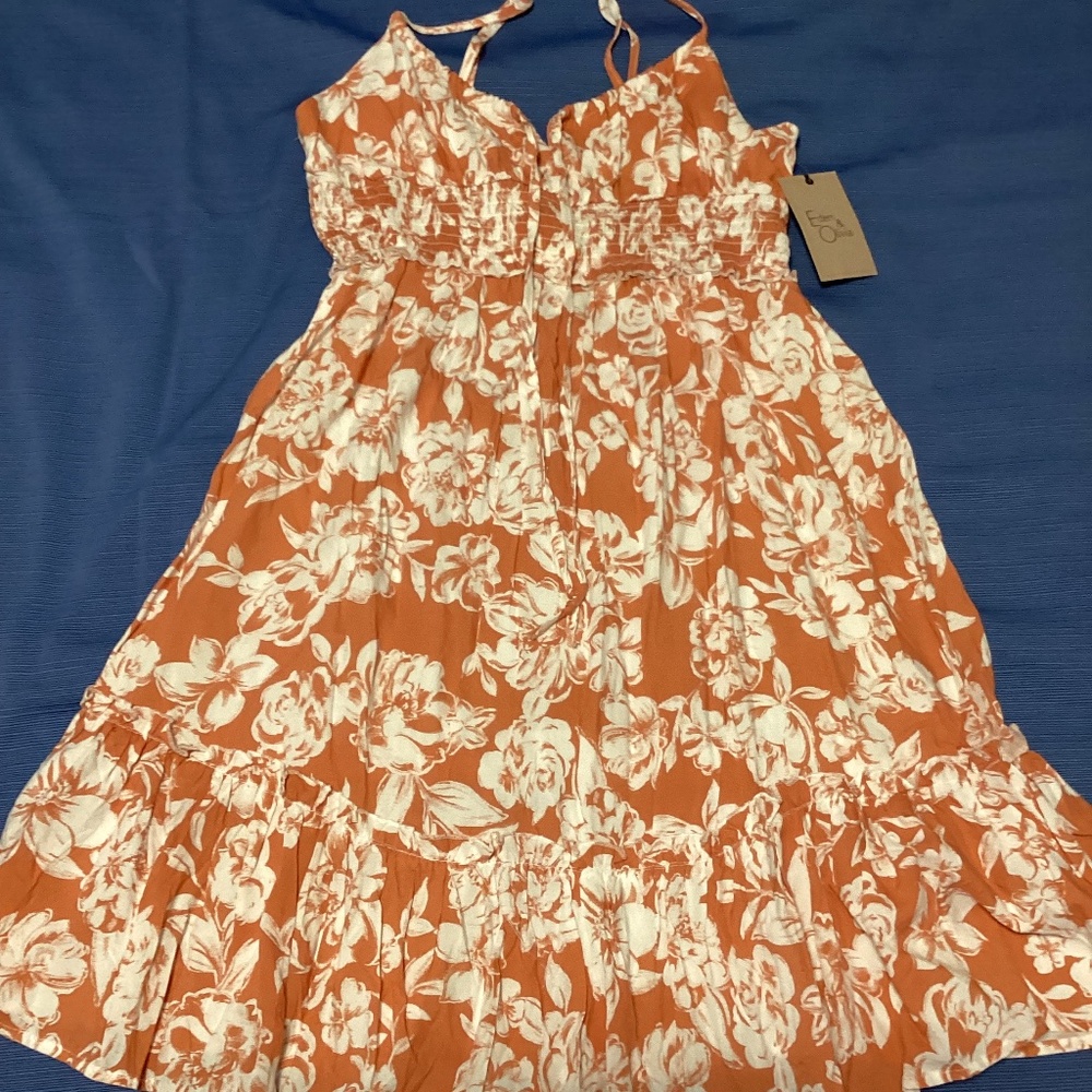 Eden & Olivia brown floral sleeveless dress, size XL, NWT